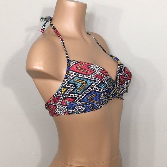 ROXY multicolored wrap bikini top. NWT - Picture 6 of 10
